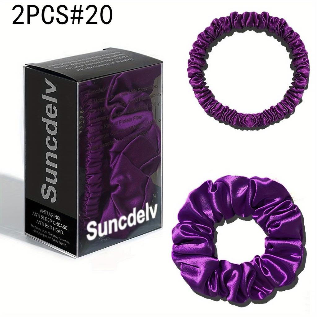 2 шт. 100% натуральный шелк однотонные резинки для волос высокого качества резинки для волос 22Momme женские большие повязки для волос аксессуары для волос маленькие+большие