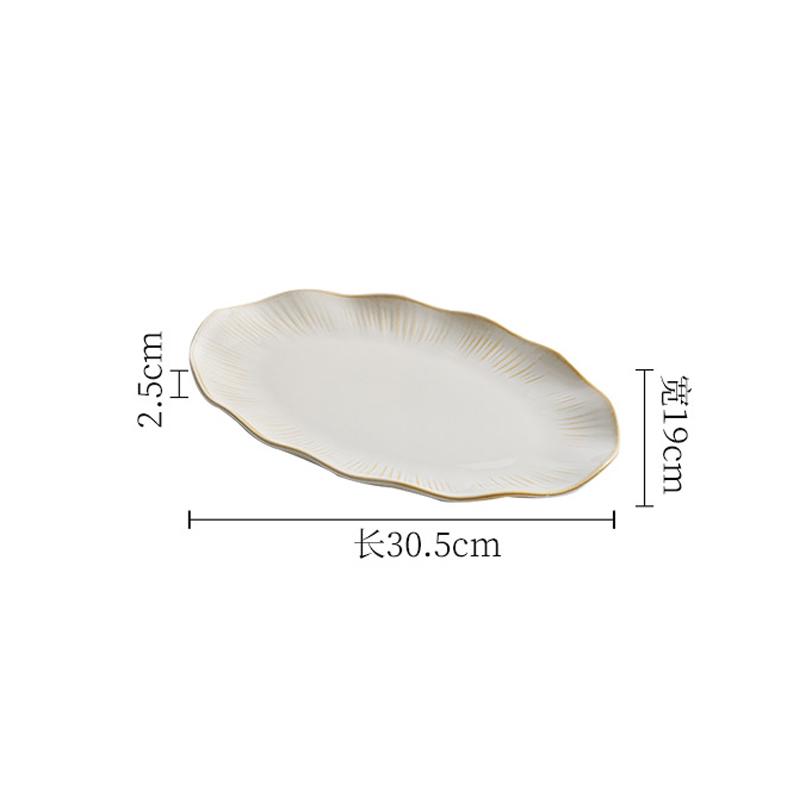 Винтажная керамическая тарелка в виде листа лотоса Тарелка для рыбы на пару Тарелка для барбекю Десертные тарелки Тарелки для суши Специальная гостиничная посуда