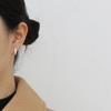 S925 Sterling Silver Glossy U-Shaped Ear Clip Women's Special-Interest Design High-Grade Basic Style Square Earrings Simple Commute