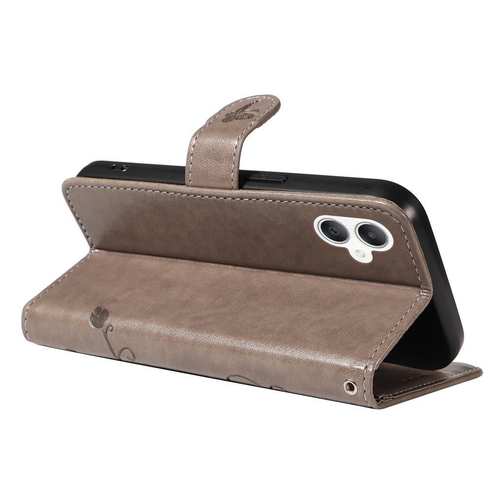 Для Samsung Galaxy A06 4G Чехлы из ПУ кожи с цветочным узором Кошелек Подставка Чехол для телефона с ремешком