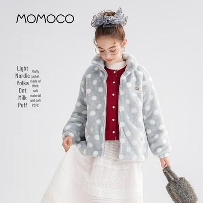 Зимнее пушистое пальто для девочек MOMOCO в корейском стиле