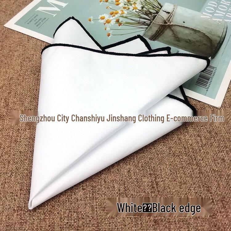 Элегантный чисто-белый хлопковый мужской нагрудный платок 23 см