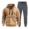 Men'S Lapel Button Cardigan Long Sleeved Pants Casual Two-Piece Set