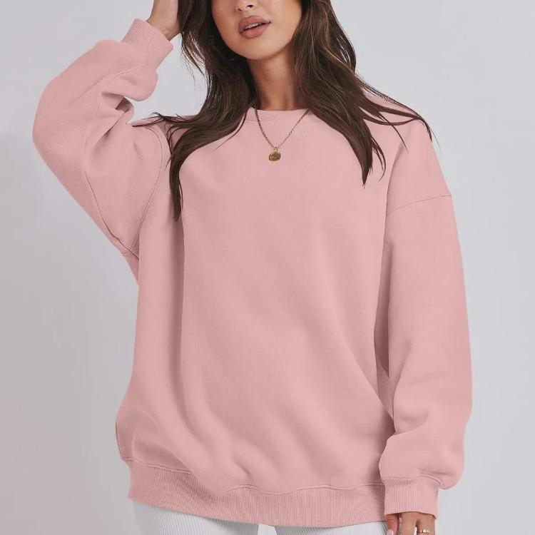 Autumn Winter Women Loose Solid Color Top Fashion Velvet Sweatshirt