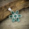 Aqua Apatite Gemstone Handmade 925 Sterling Silver Jewelry Pendant 1.77" M-75