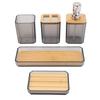 Bathroom Accessories Set Bath Ensemble Set with Toothbrush Holder Cup Lotion Bottles Soap Dish Tray
