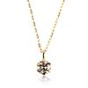 Diamond Necklace Single Diamond Gift Wedding Accessory Invitation K18 Natural Diamond 40cm Yellow Gold [OKKO] Women's 0.1ct