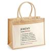 Sac De Plage - PLANETEE - Jute Jérémy Définition - Coton Naturel - 43x33 Cm - Imprimé En France