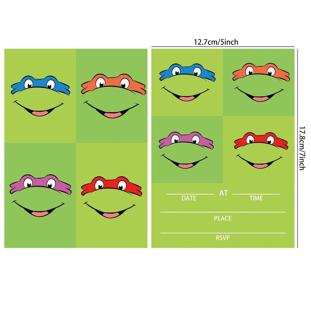 New Ninja Turtles Birthday Party Tableware Set: Plates, Napkins, Tablecloth, Bunting, and Cake Decorations for Kids