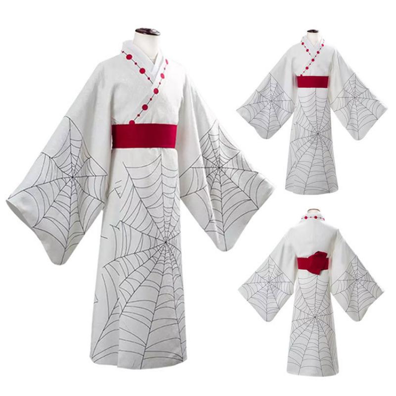 New Anime Demon Slayer Kimetsu No Yaiba Spider Oni Ayaki Rui Cosplay Unisex Kimono Full Set Halloween Carnival Costumes