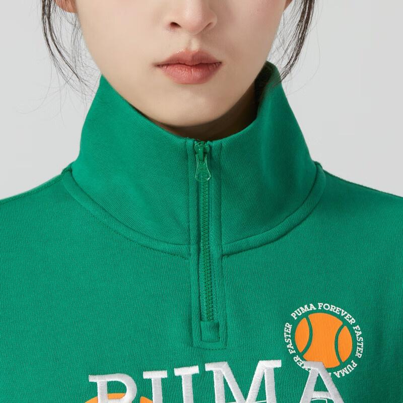 PUMA Sweatshirts Women's Green Stand Collar Moderate Other 622962-86