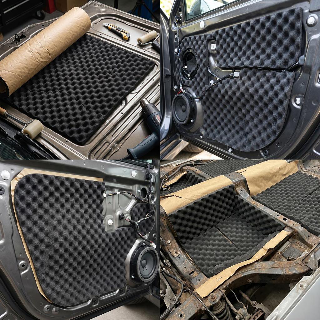 2cm Car Sound Deadener Noise Insulation Acoustic Dampening Foam Subwoofer Mat Car Hood Insulation Silent Heat Shields 2