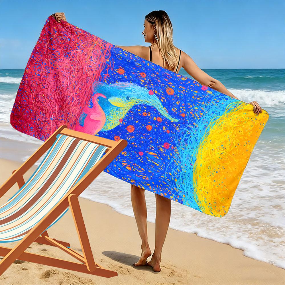 Colorful Elephant Art Towel A must-have beach towel for beach travel