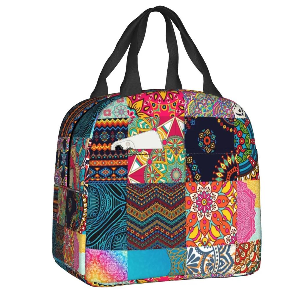 Пользовательские Африканский Анкара восковой принт желтый подушка сумка для обеда женский холодильник термоизолированный ланч-бокс для детей школьного возраста