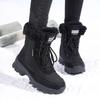 Outdoor Winter Non-slip Velvet Thickened Warm Cotton Shoes Women's Winter Northern Travel Skiing Snow Boots Large Size