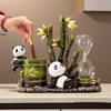Panda Hourglass Bamboo Pen Holder