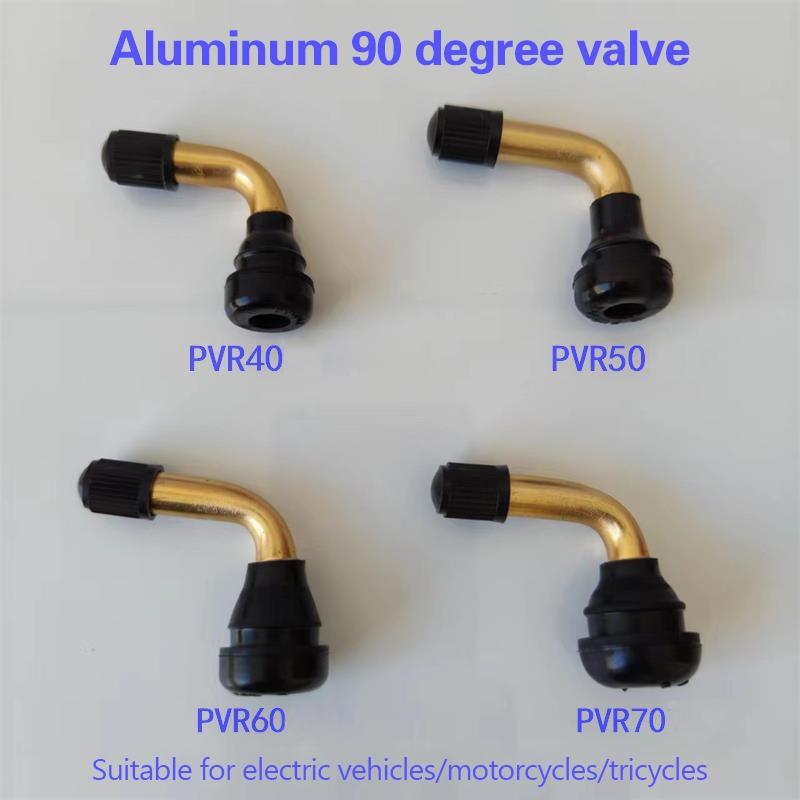 2Pcs Tire Valve Stem Pvr70 Pvr60 Pvr50 Pvr40 Bent 45 Degree Angled Snap-In Rubber Base For Scooter Motorcycle Moped Atv