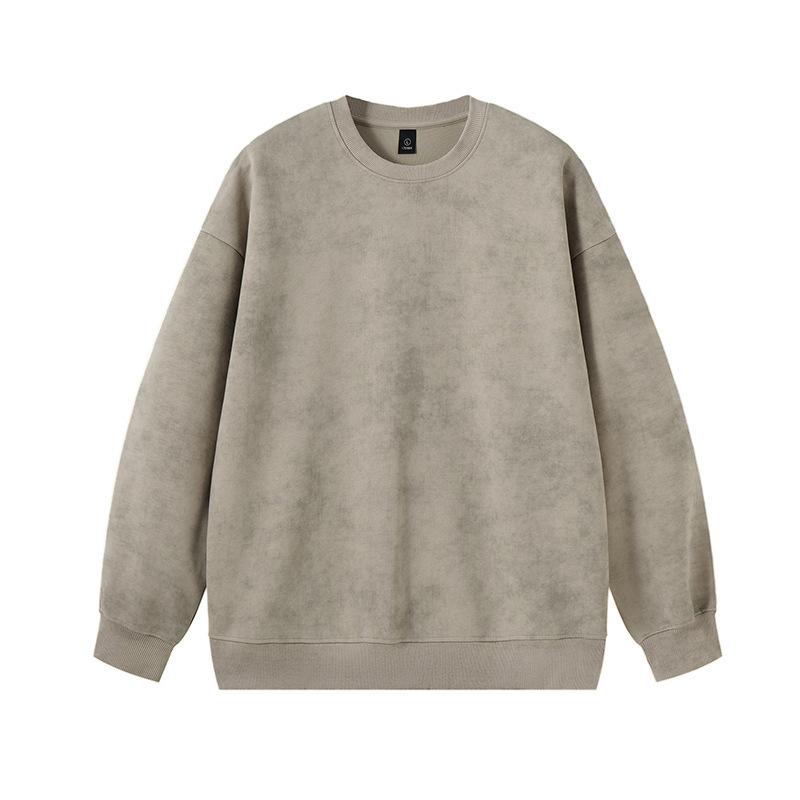 Dirty Tie-dye Sweater Men's Spring and Autumn American Retro Heavy Trend Round Neck