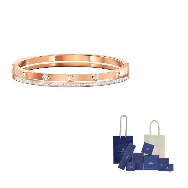 Swarovski Crystal Bangles Womens Rose Gold
