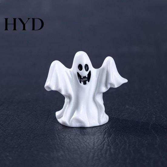 DIY Micro Landscape Decor 3Pcs Halloween Mini Resin Figurines, Miniature Pumpkin Ghost Grim Reaper Outdoor Decoration Castle Statue for Spooky