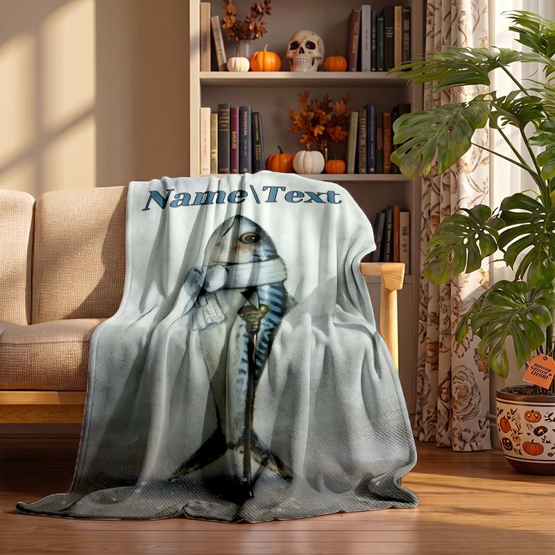 fishing Custom Flannel Blankets Soft Warm Cozy Throws for Home Decor Holiday Gifts