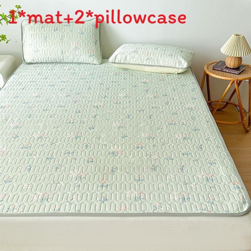 Summertime Bear Butterfly Dog Flower Patternlatex Bed Mat With Waterproof Print Material And Soft Pillowcases