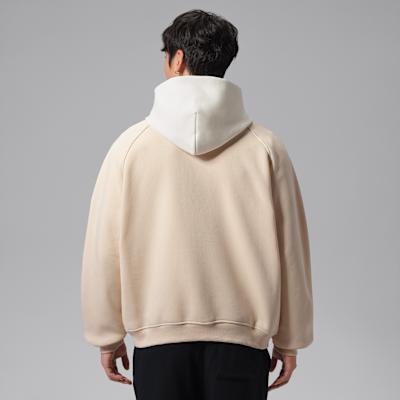 Men's Jordan Brooklyn Sweatshirts Men's Pearl White/Canvas White/Black Hooded (Non-detachable) Moderate