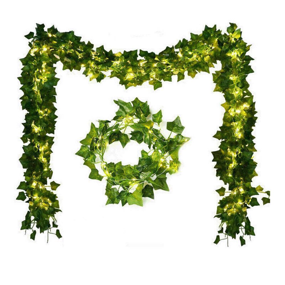 2M 20LED Листья Плюща Гирлянда Фея Гирлянды Партии Садовый Декор Лампа Домашний Декор Партии
