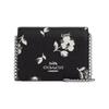 Coach Женская сумка-кошелек на плечо через плечо из холста и кожи с клапаном, карманом для карт, цветочным принтом и логотипом-буквой Черный CP344-SVA47
