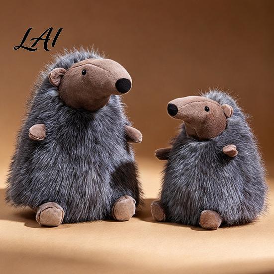 Stuffed Animal Doll Cute Simulation Anteater Plush Toy Fluffy Doll Soft Themed Home Decor Figure for Kids Desktop Decor Zoo Souvenir Birthday Gift