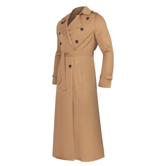 Пальто двубортная ветровка с лацканами в западном стиле мужская куртка на осень