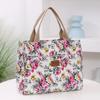 Ethnic Style Canvas Lunch Bag Portable Casual Handbag New Floral Print Tote Bag