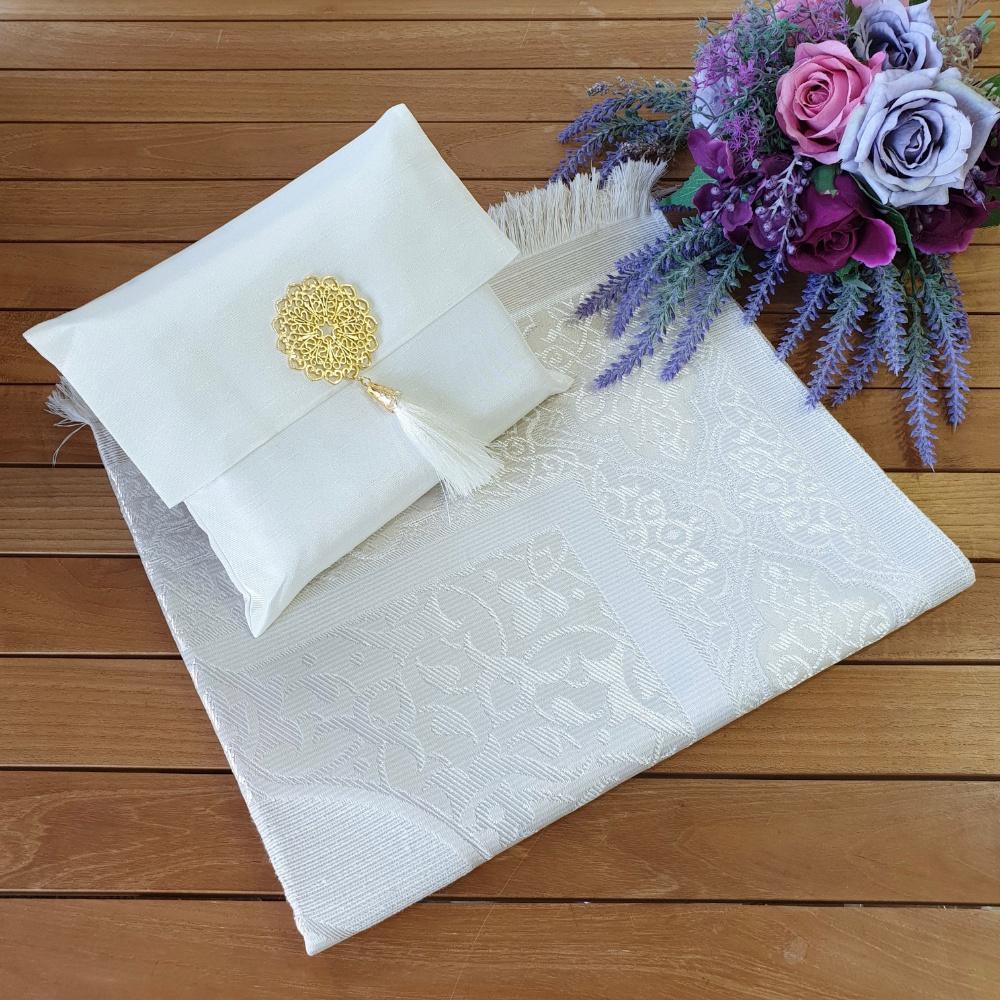 Высококачественный молитвенный коврик Tafetta с сумкой Shantug | Исламский подарочный набор | Молитвенный коврик Tafetta | Исламские свадебные подарки | Исламские подарки для дома