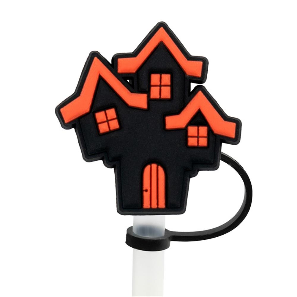 1PCS Happy Helloween Straw Cap PVC Helloween Gost Pumpkin Straw Toppers For Tumble Drink Decoration Straw Charms Straw Cover