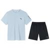 Training Series Letter Round Neck Pullover Short Sleeve T-Shirt And Shorts Casual Sports Set Men Sets Wings-Blue 952427201-3