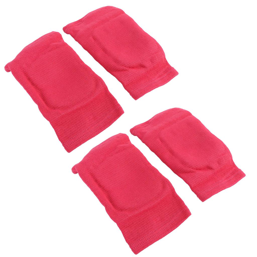 2 Pairs Knee Sleeves High Elastic Breathable Knee Protector Pads for Ice Hockey Skating Running Rose