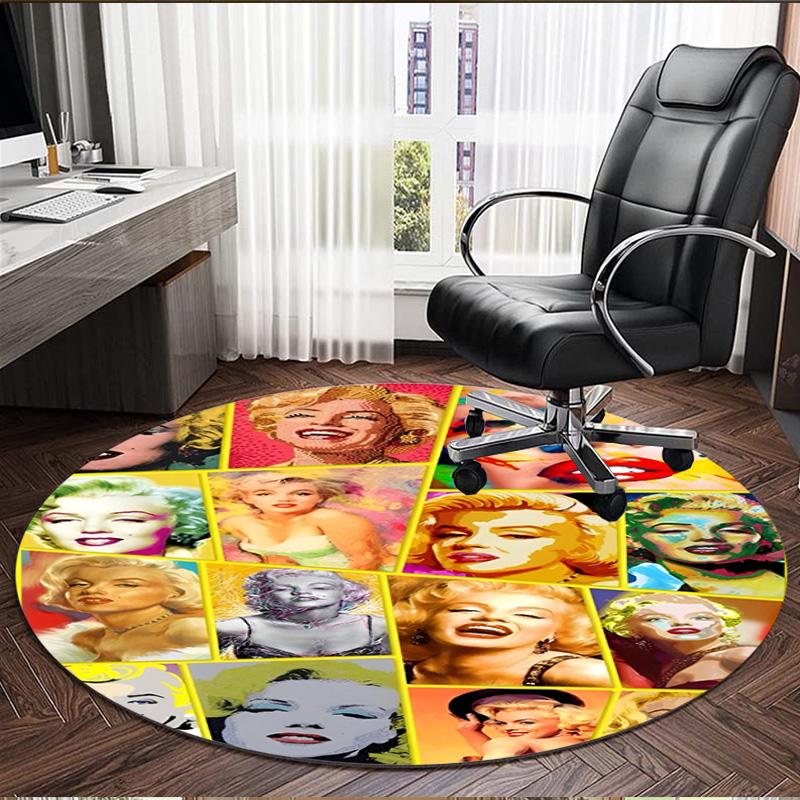 Marilyn Monroe Print Round Rug, Washable Floor Carpet, For Entryway Dorm Laundry Room Office Study, Home Decor Birthday Christmas Gift