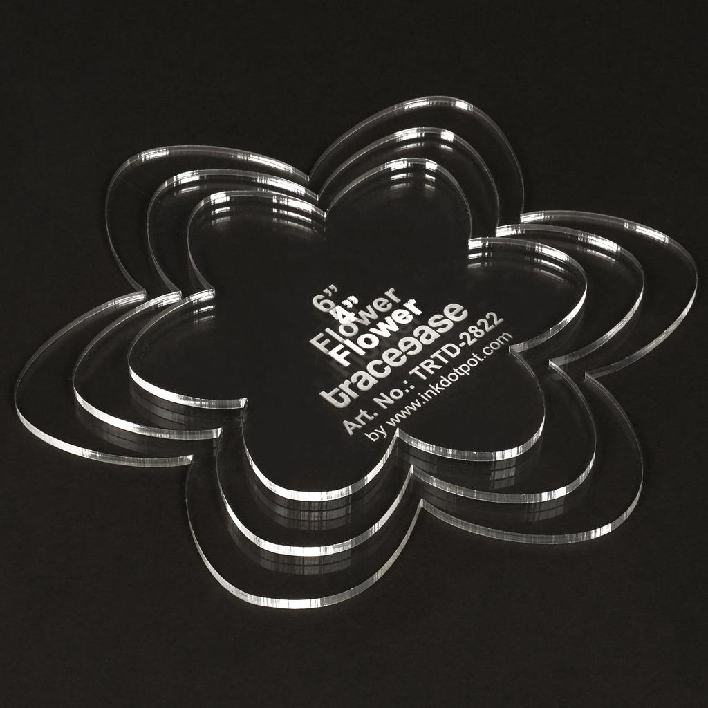 Traceease 3 шт. шаблон для лоскутных аппликаций в форме цветка 4 дюйма 5 дюймов 6 дюймов DIY швейные шаблоны для лоскутного шитья для квилтинга - толщина 1 8 дюймов