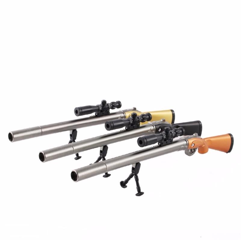 Gun Shape Blue Ink Ballpoint Pens 0.5mm Home Office Stationery School Gray Office Writing