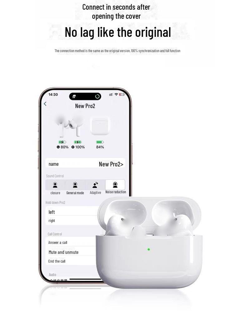 Bluetooth-гарнитура Pro2: Совместимость с Apple и Android, популярная модель последнего 5-го и 6-го поколения для трансграничной торговли.