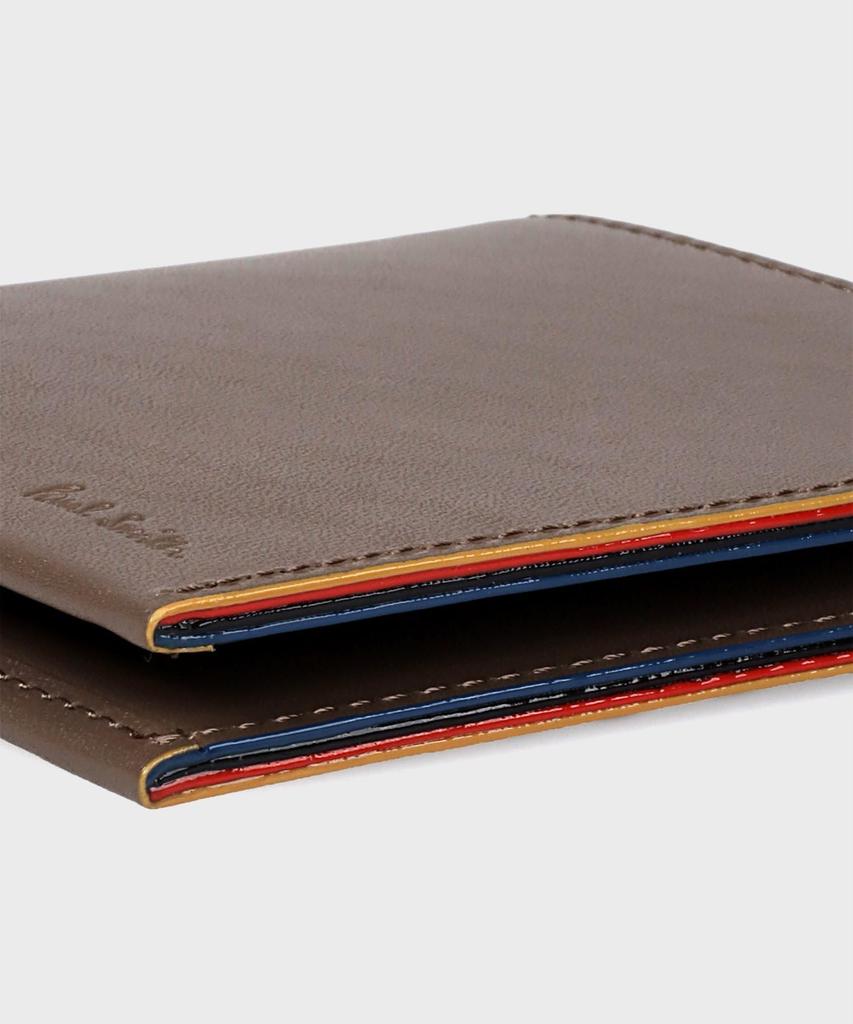 Paul Smith Striped Colored Edge Wallet in Grayish Beige