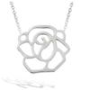 [N5394] - Silver Necklace 'Rosa Romantica' Silver (rhodium-plated) - 20 Mm