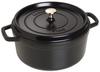 Staub Cocotte круглый черный большой эмалированный горшок ручной работы, совместимый с IH, японский La Cocotte круглый "Pico 26 см" [Авторизованный продукт] 40509-310