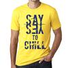 Мужская винтажная футболка Футболка с рисунком Say Yes to CHILL Yellow