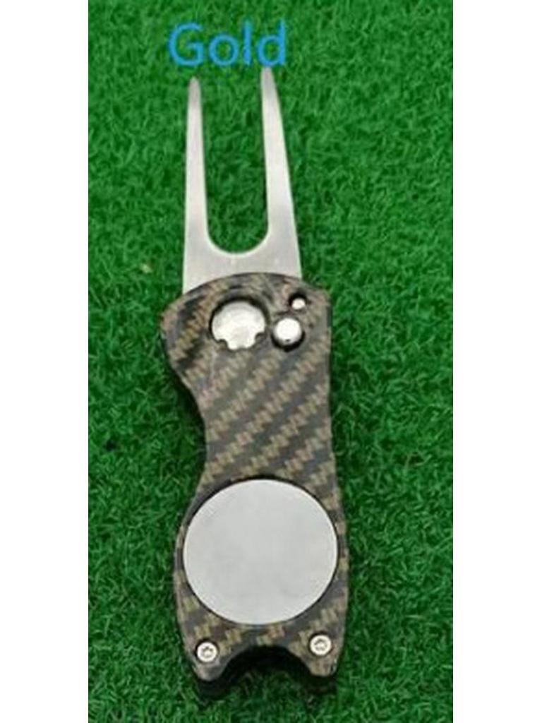 New Carbon Fiber Divot Tool - Folding Golf Ball Marker for Lawn Repair