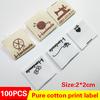 100pcs Hand Made Tags Cloth Handmade Labels For Garment Bags Hats Handcraft Cartoon Pattern DIY Clothing Sewing Accessories