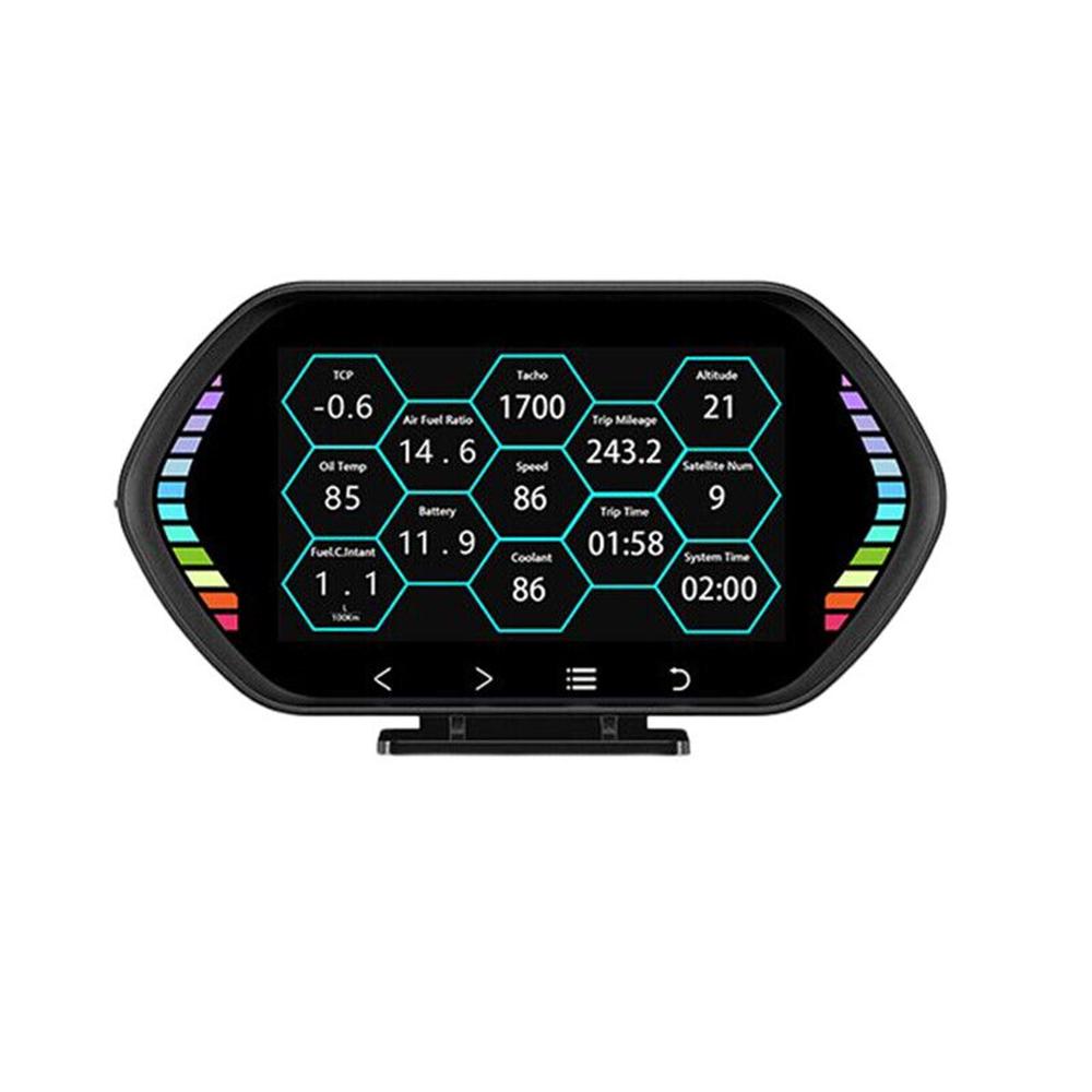 4,5-дюймовый автомобильный OBD2 HUD GPS-дисплей с ЖК-дисплеем, детектор наклона, измеритель наклона