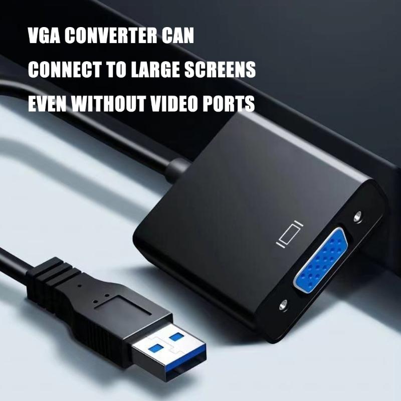 USB3.0 to VGA Video Display Adapter 1080P Multi Display Converter Video Cable for Projector Laptop Monitor PC TV
