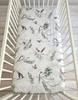 Cotton fitted sheet for a crib 120x60 cm - brown birds