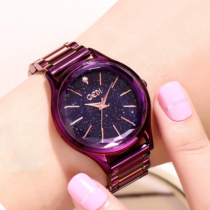 Star Surface Steel Belt Women'S Watch Simple Scale Waterproof Watch With Quartz Watch